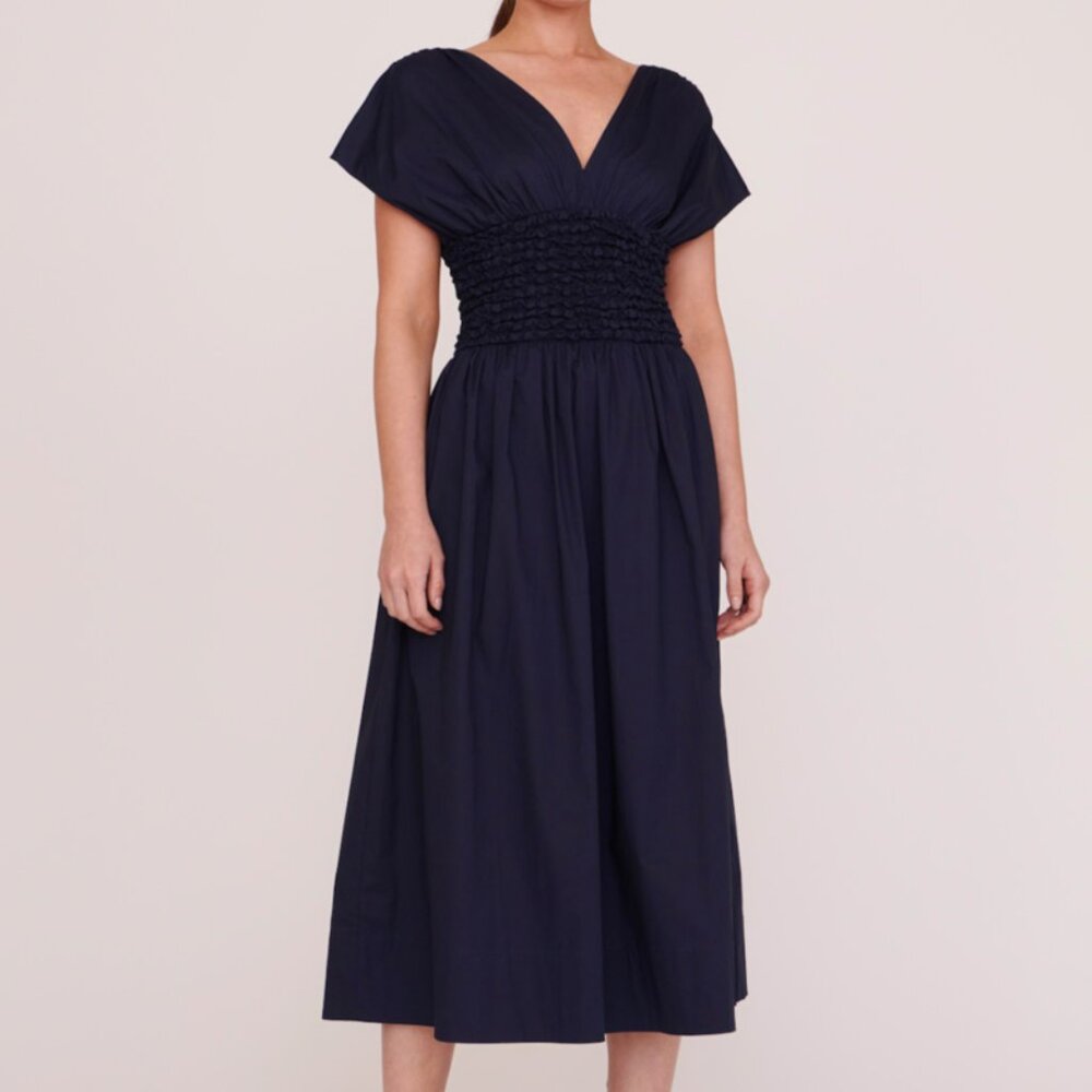 STAUD Navy Midi Dress